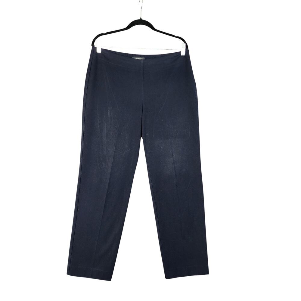 Talbots Womens Heritage Dress Pants Size 12 Petite Navy Blue Straight Leg Career